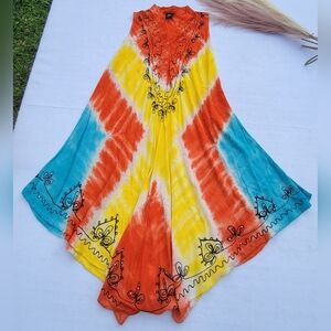 Seven Islands Dress Women's MULTI COLOR Sleeveless Shift Vacation‎ V-Neck Size L